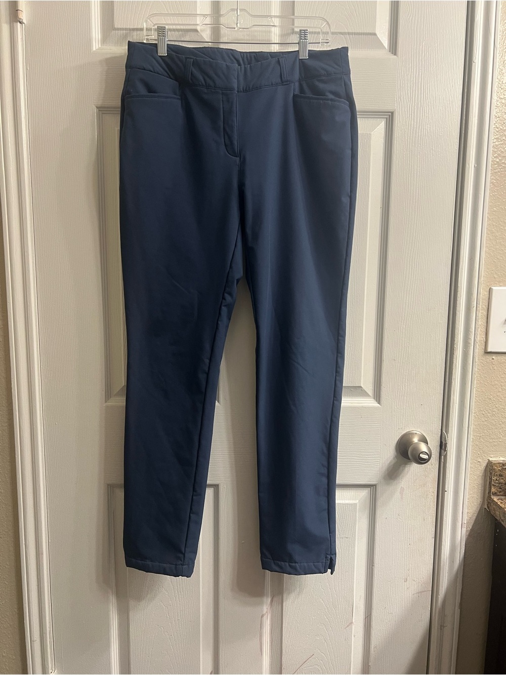 adidas Women's 12 Primegreen COLD.RDY Navy Fleece Lined Golf Pants GR3617